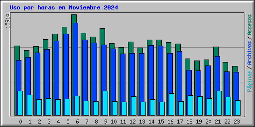 Uso por horas en Noviembre 2024